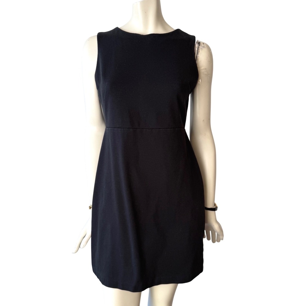 Old‎ Navy Mini Sheath Dress Black Sleeveless   Round Neck Stretch Knit Minimal M